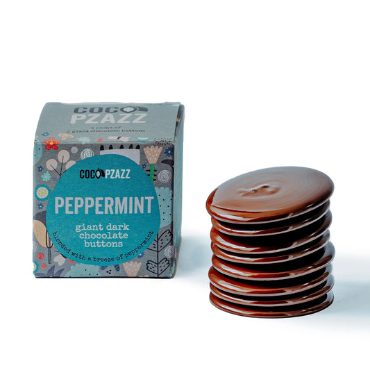 Coco Pzazz Giant Dark Chocolate Peppermint Buttons