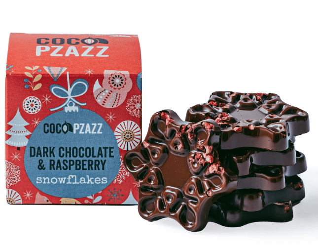Dark Chocolate & Raspberry Snowflakes
