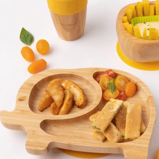 Bamboo & Silicone Weaning Gift Set - Elephant - www.thecotswoldecocompany.co.uk