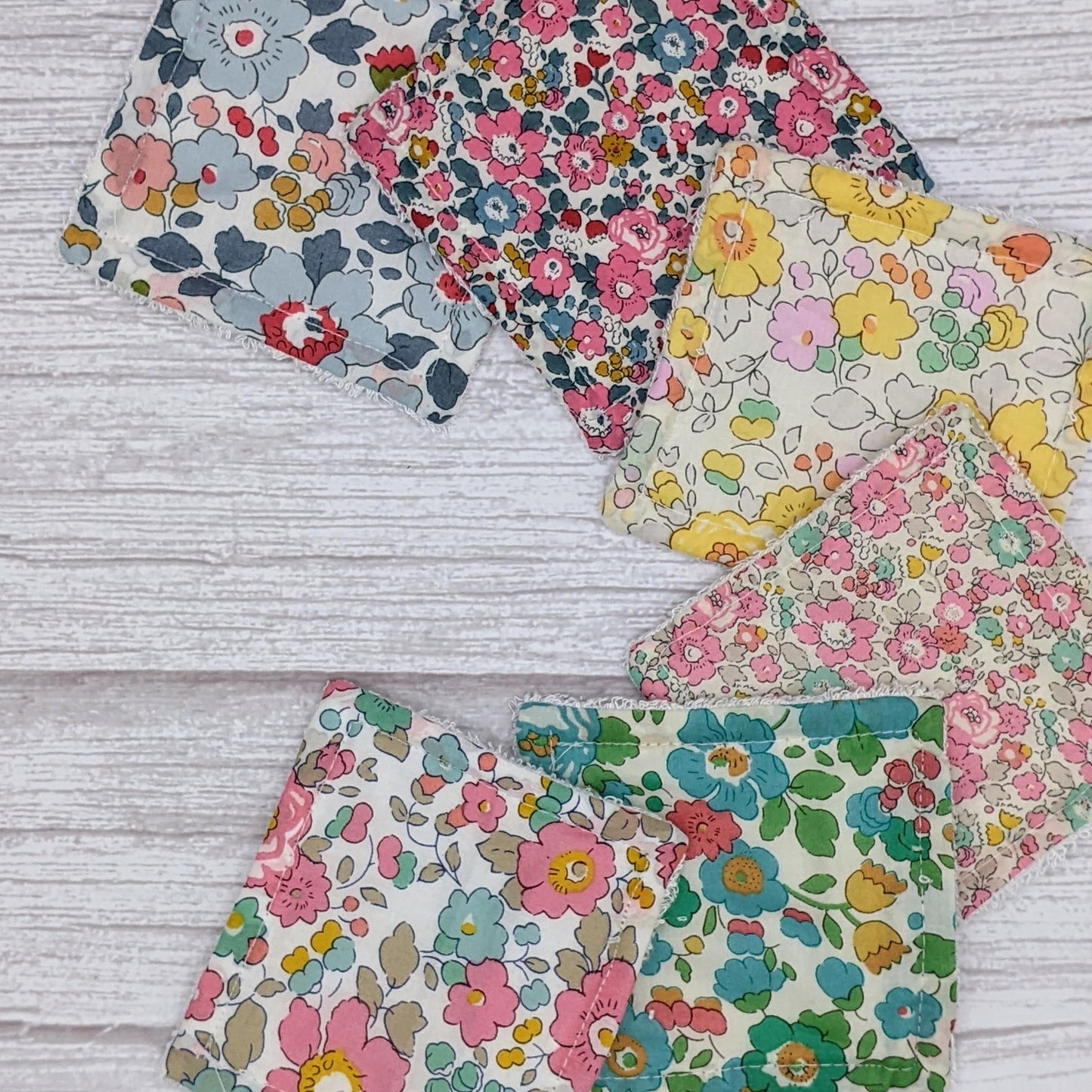 Luxury Reusable Face Pads with Liberty Fabric & Organic Bamboo - 6 Pack - www.thecotswoldecocompany.co.uk