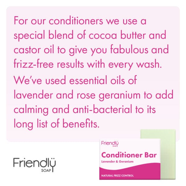 Handmade Natural Conditioner Bar - Lavender & Geranium - www.thecotswoldecocompany.co.uk