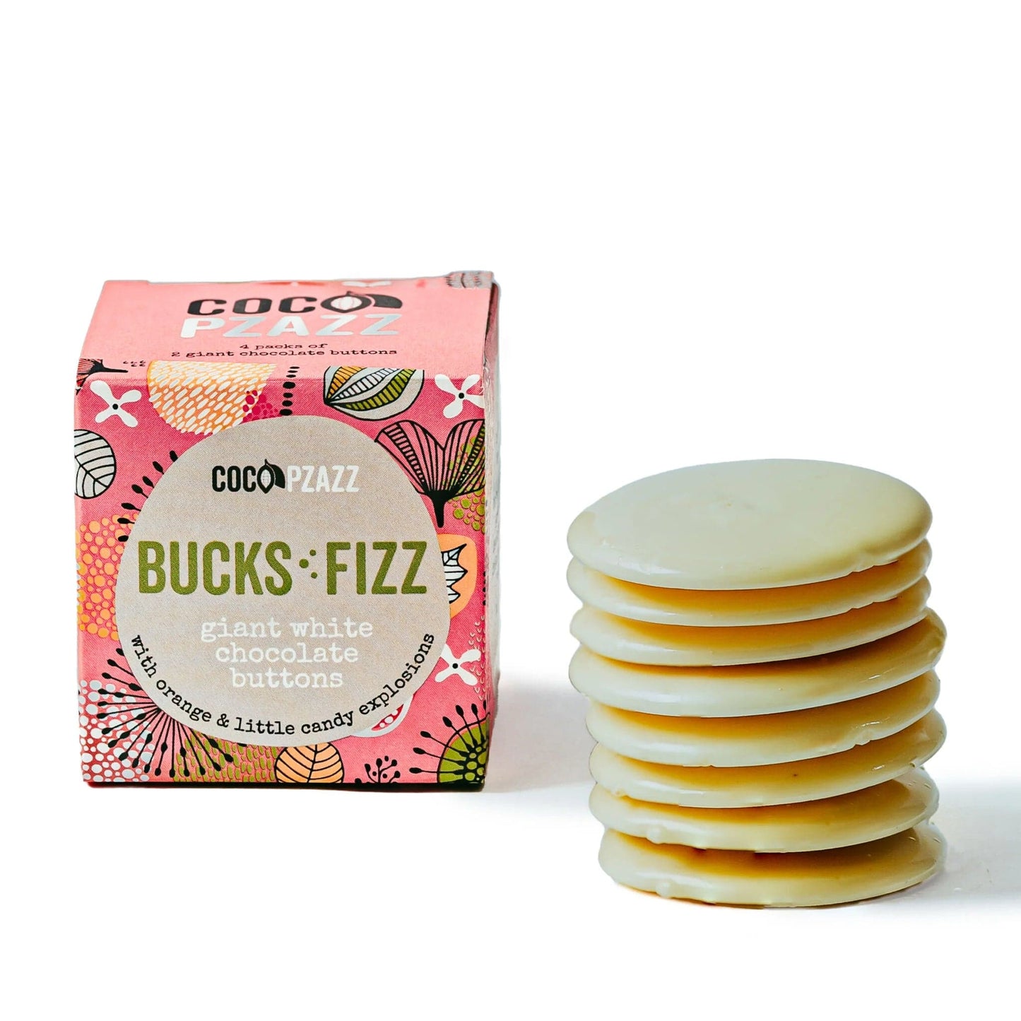 Coco Pzazz Giant White Chocolate Buttons Bucks Fizz