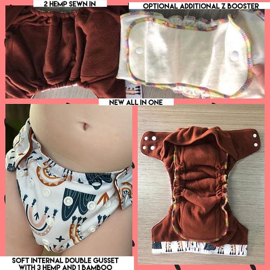 Bells Bumz All in One Reusable Nappy - Coffee Fibre Lining - www.thecotswoldecocompany.co.uk