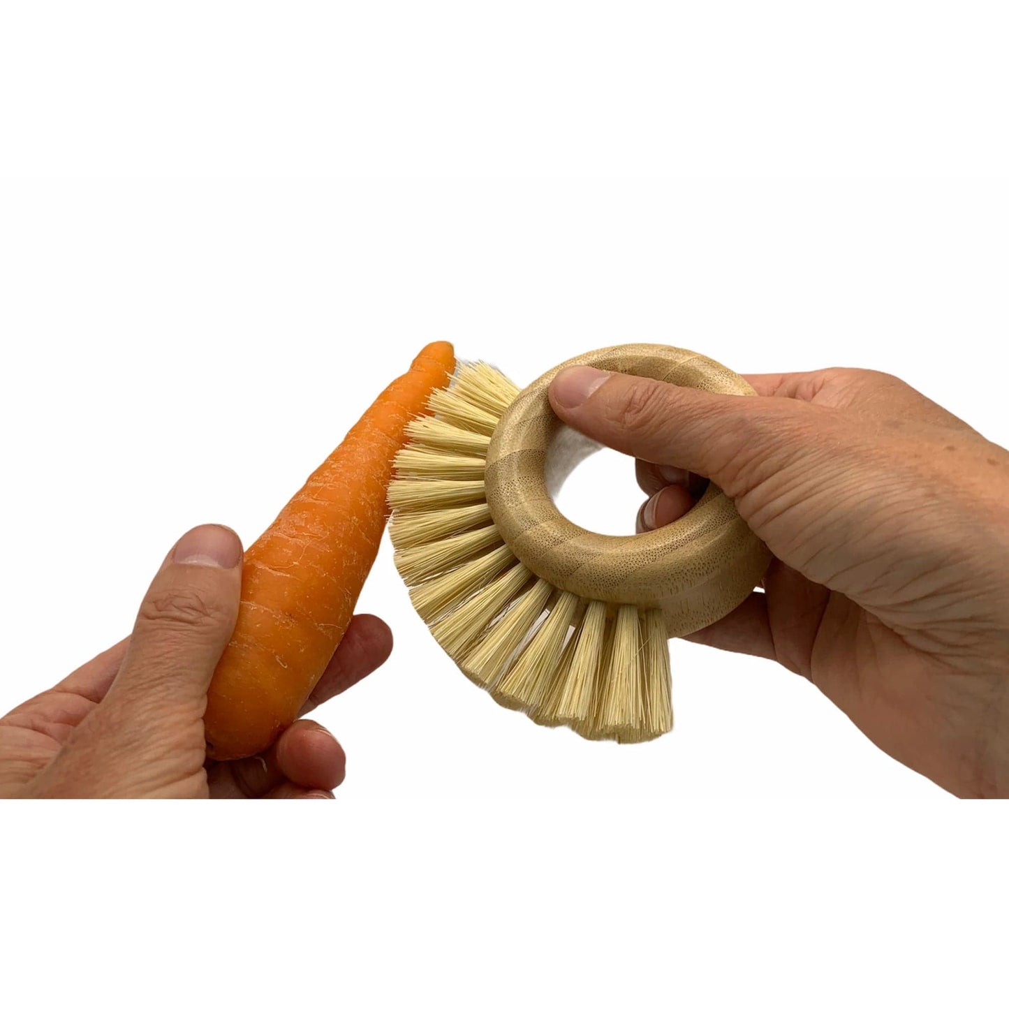 Bamboo Vegetable Scrubbing Brush - www.thecotswoldecocompany.co.uk