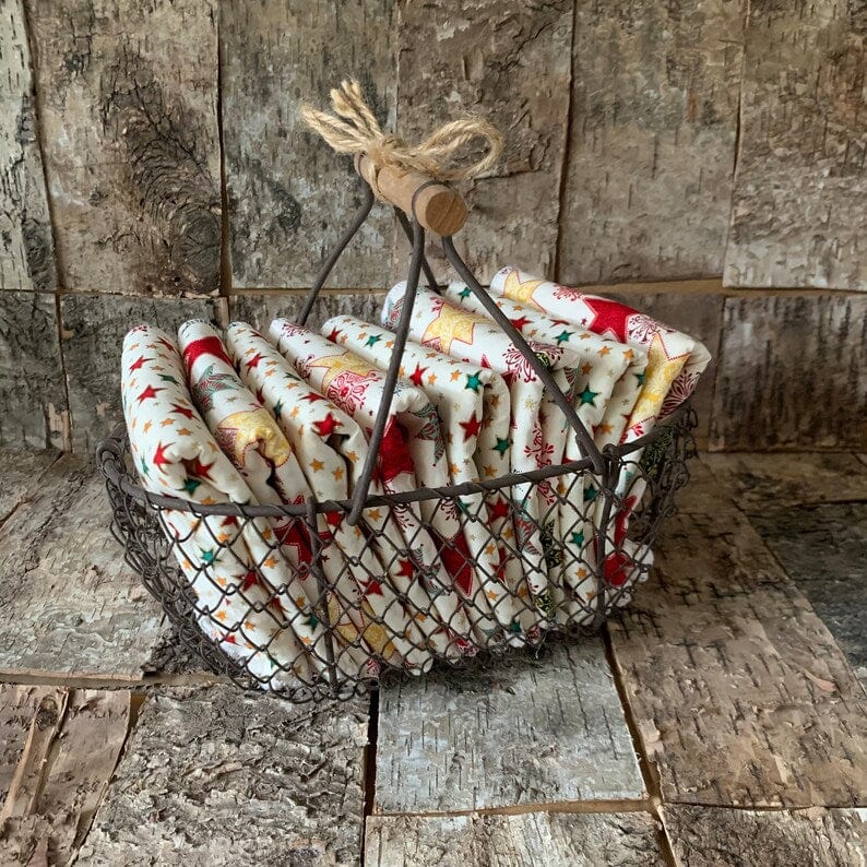 Large Reusable Wipes - 2 Pack - Christmas - Cotton - Face Wipes - Stars