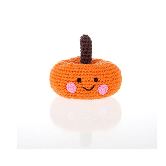 Pebble Child Fair Trade Organic Rattle - Friendly Pumpkin