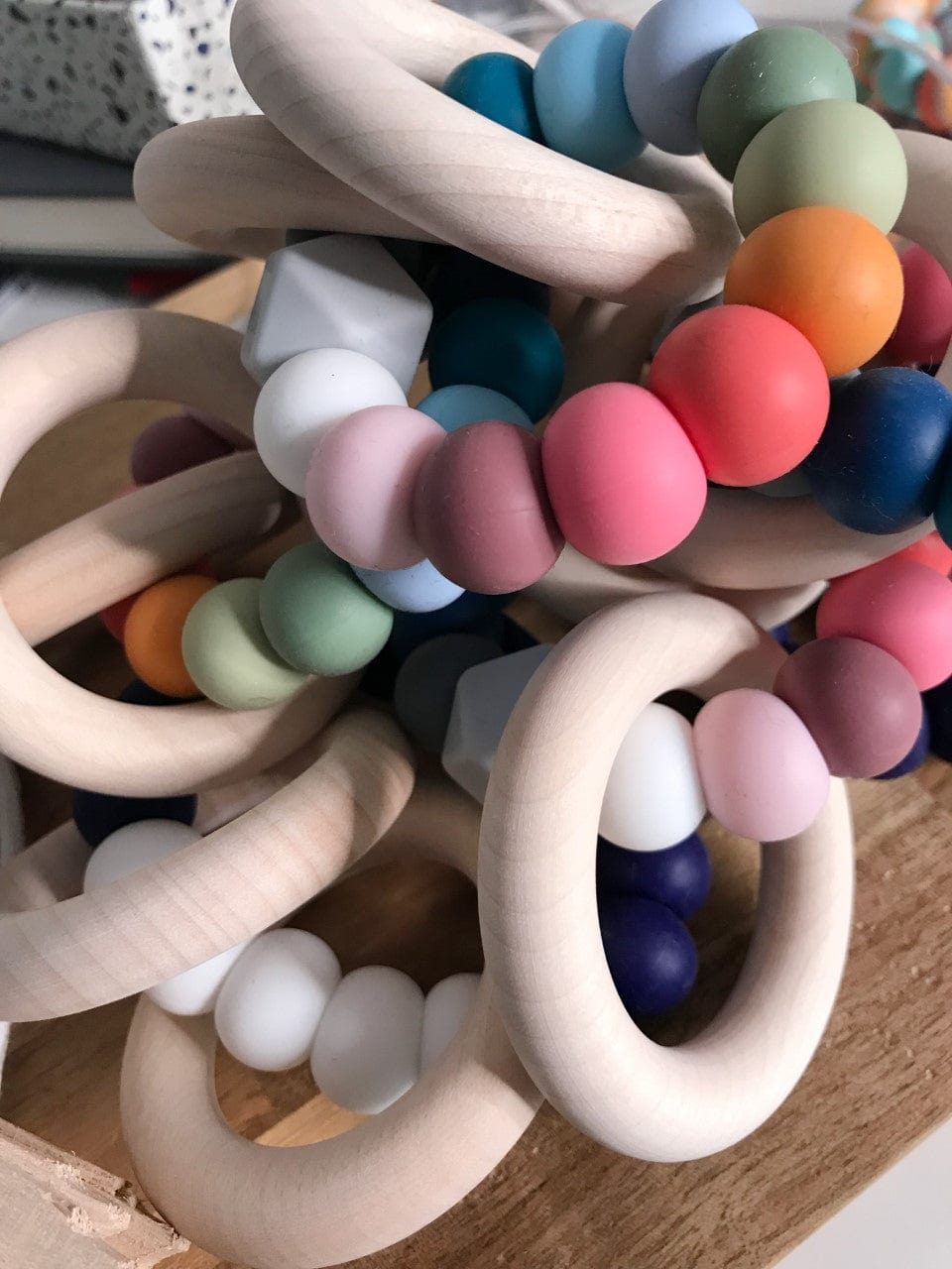 Teething Rattle - Taste The Rainbow - www.thecotswoldecocompany.co.uk