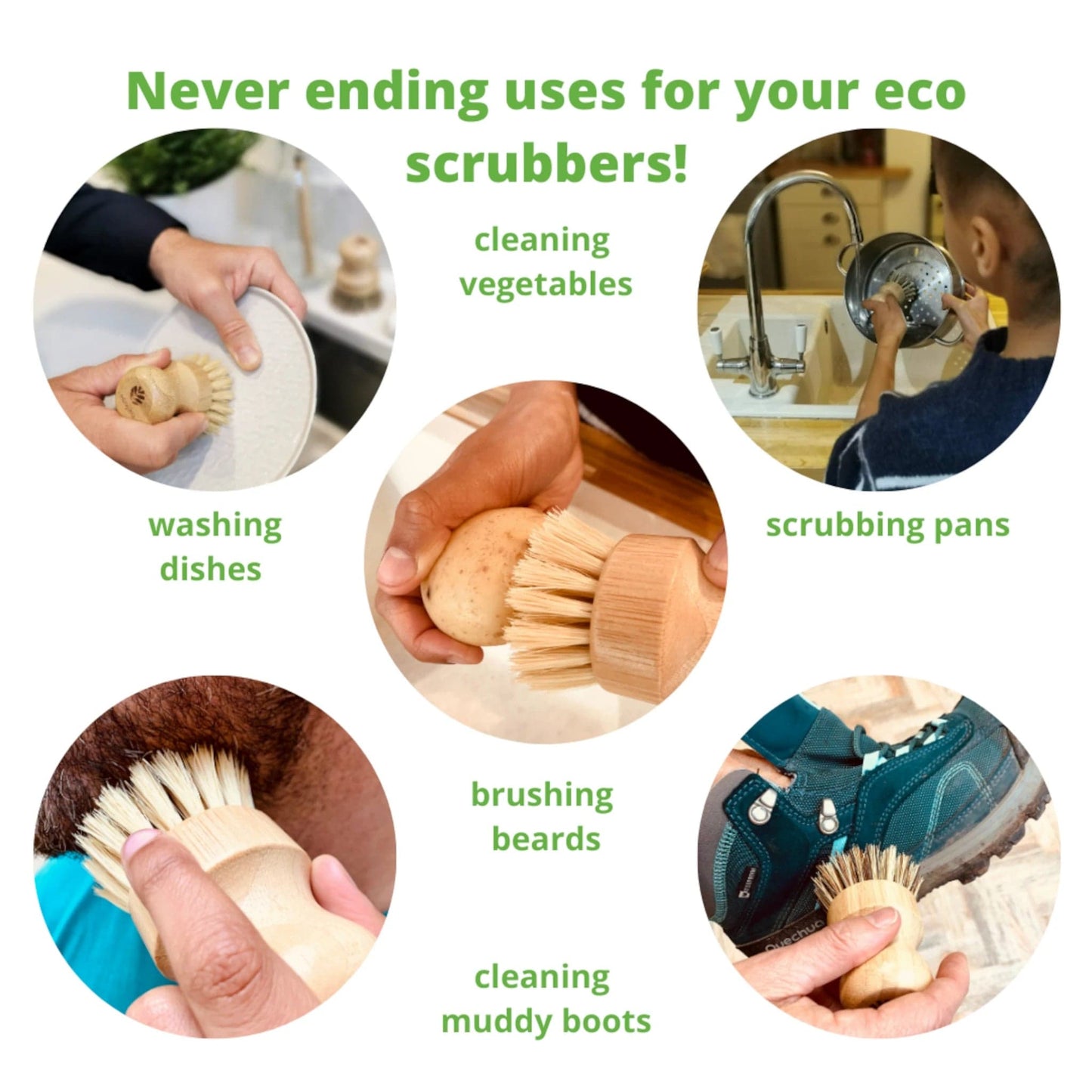 Bamboo & Sisal Scrubbing Brushes - www.thecotswoldecocompany.co.uk