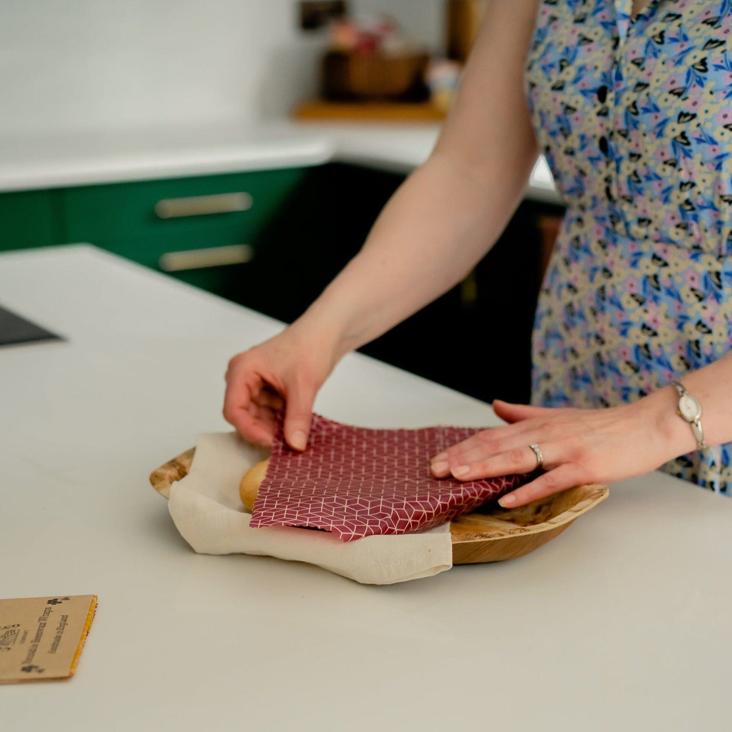Handmade Beeswax Wraps - wrapping an apple pie