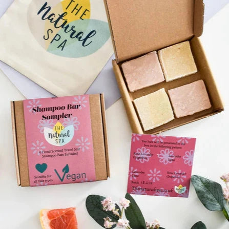 Floral Mini Shampoo Sampler - gift set with 4 mini shampoo bars