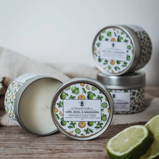 Victorian Candle Co Luxury Eco-Friendly Candle - 100ml - Lime, Basil and Mandarin