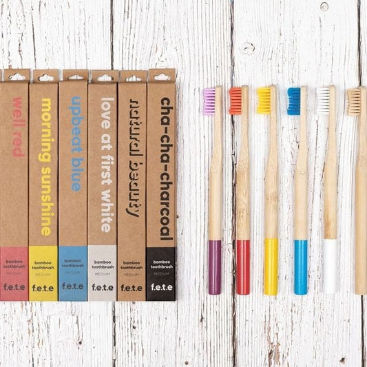 Adult Bamboo Toothbrush - Medium Bristles - www.thecotswoldecocompany.co.uk