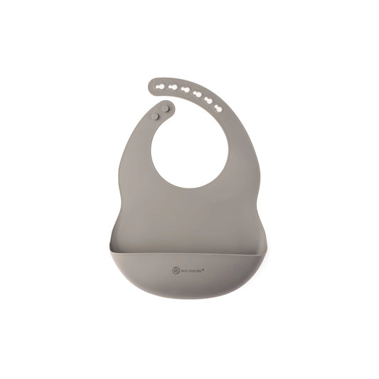 Silicone Bib - Silver - www.thecotswoldecocompany.co.uk