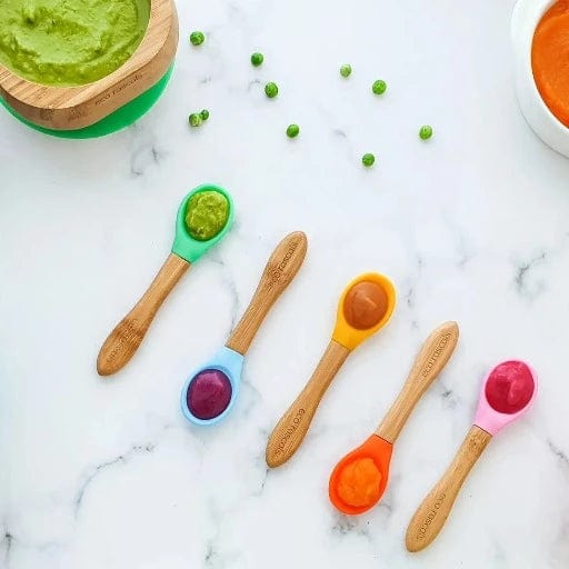 Bamboo & Silicone Weaning Spoon Set - 3 Pack - www.thecotswoldecocompany.co.uk