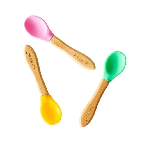 Bamboo & Silicone Weaning Spoon Set - 3 Pack - www.thecotswoldecocompany.co.uk