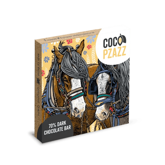 Fox & Boo’s Horses 70% Dark Chocolate Bar 80g - www.thecotswoldecocompany.co.uk