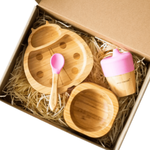 Bamboo & Silicone Weaning Gift Set - Ladybird