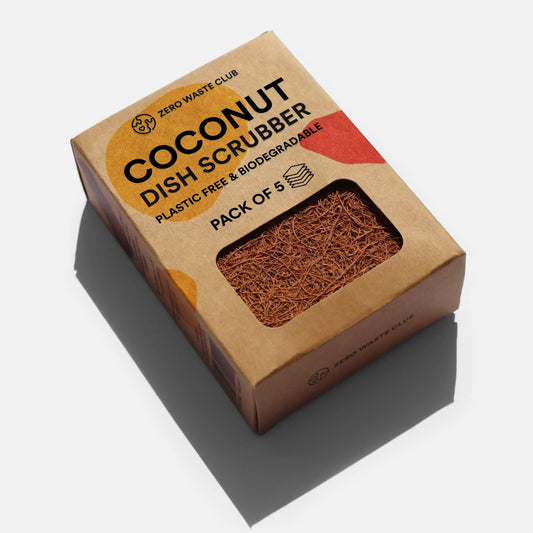 Biodegradable Coconut Kitchen Scourers - Pack of 5 - www.thecotswoldecocompany.co.uk