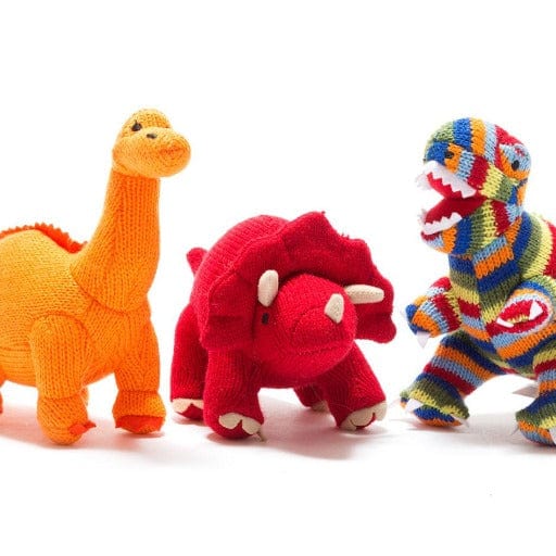 Knitted Dinosaur Rattle - www.thecotswoldecocompany.co.uk