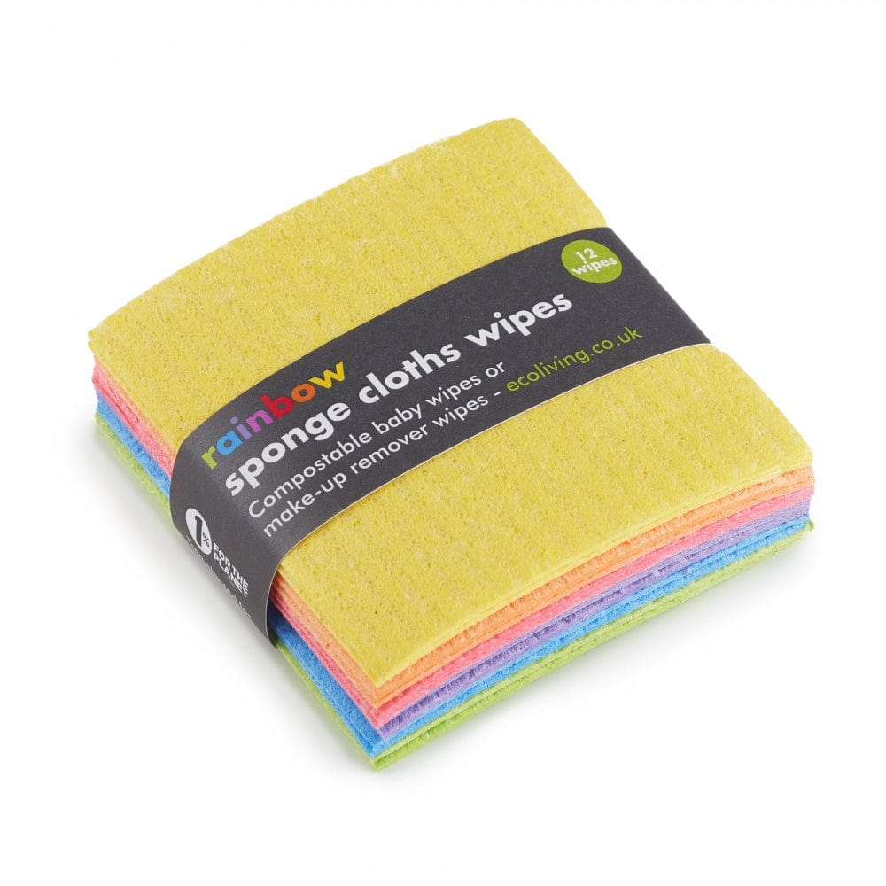 Reusable & Compostable Sponge Baby Wipes - Rainbow 12 Pack