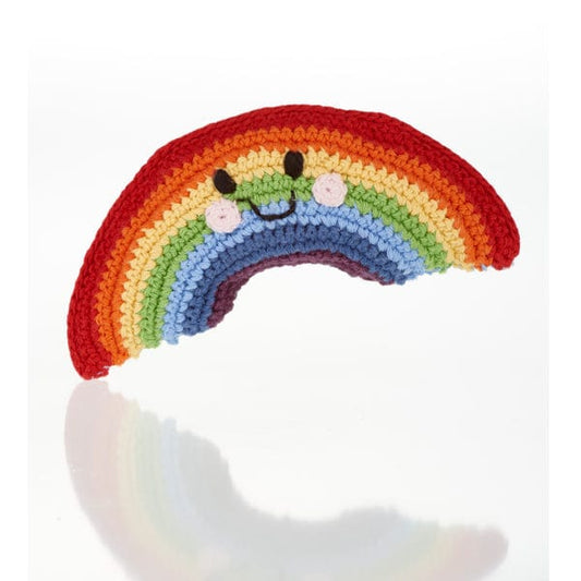 Pebble Child Fair Trade Organic Rattle - Friendly Rainbow