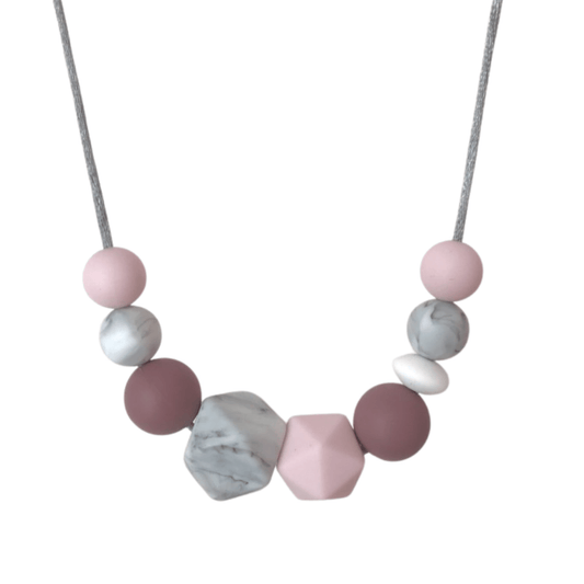 Teething Necklace - Penny Mix Up - Blush & Marble - www.thecotswoldecocompany.co.uk