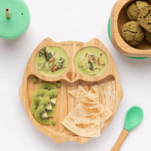 Bamboo & Silicone Weaning Gift Set - Owl - www.thecotswoldecocompany.co.uk
