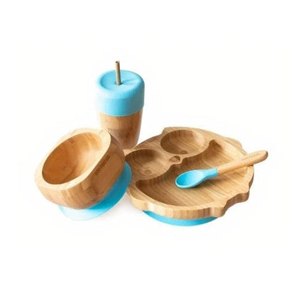 Bamboo & Silicone Weaning Gift Set - Owl - www.thecotswoldecocompany.co.uk