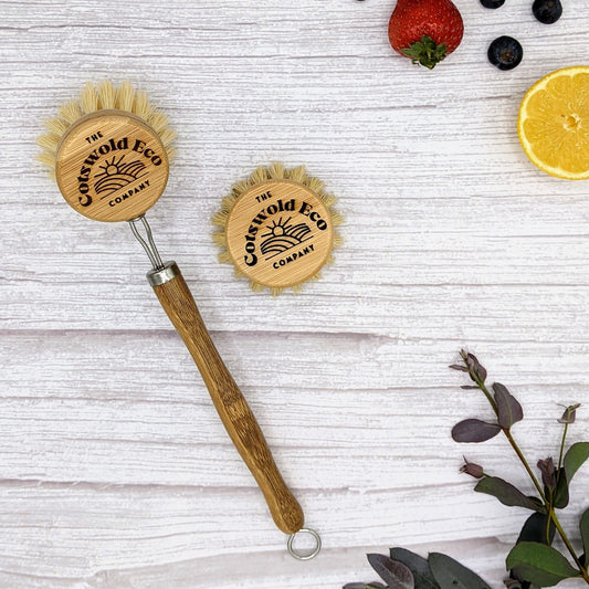 Long Handled Bamboo Dish Brush - www.thecotswoldecocompany.co.uk