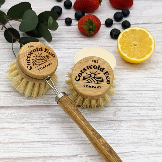 Long Handled Bamboo Dish Brush - www.thecotswoldecocompany.co.uk