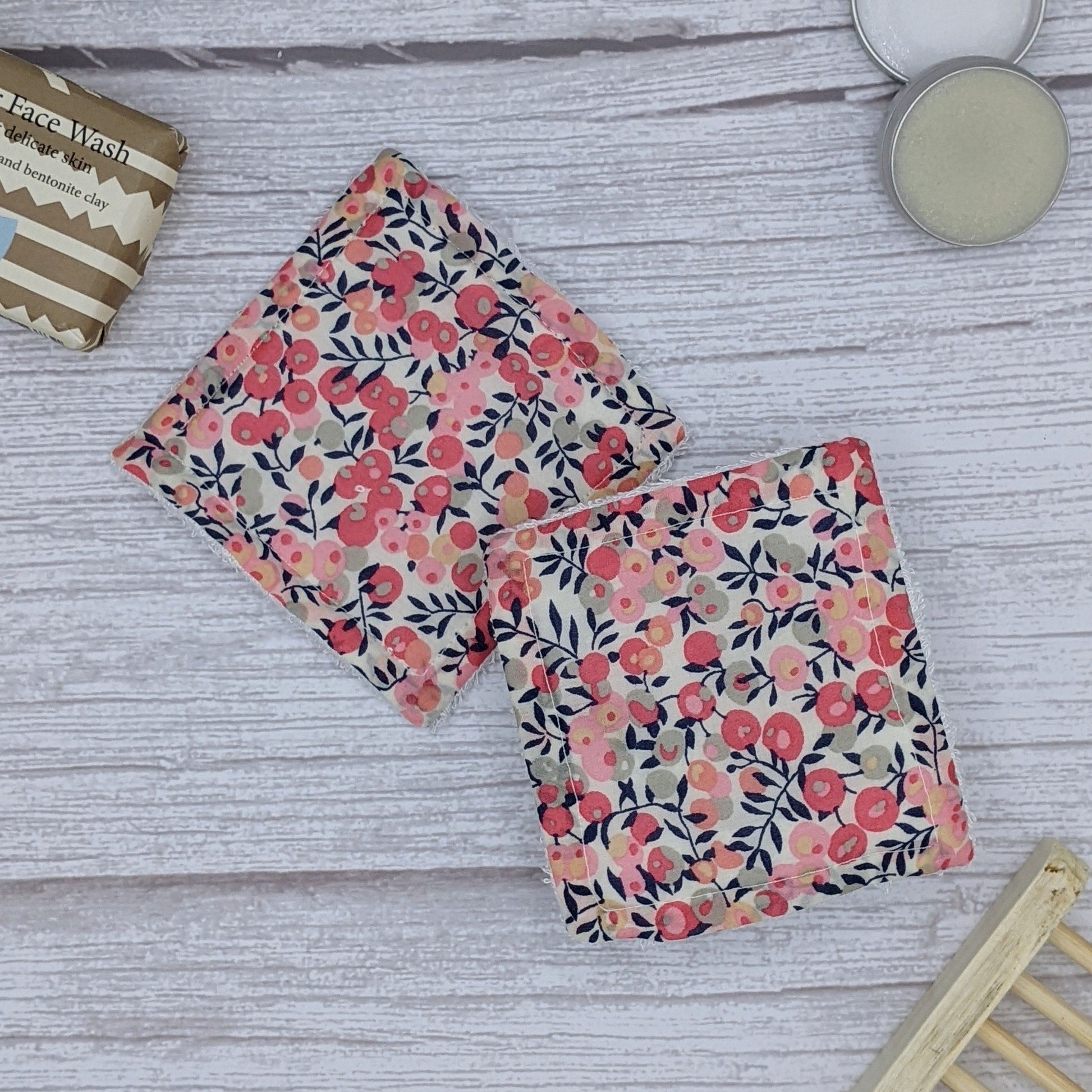 Luxury Reusable Face Pads with Liberty Fabric & Organic Bamboo - 2 Pack - www.thecotswoldecocompany.co.uk