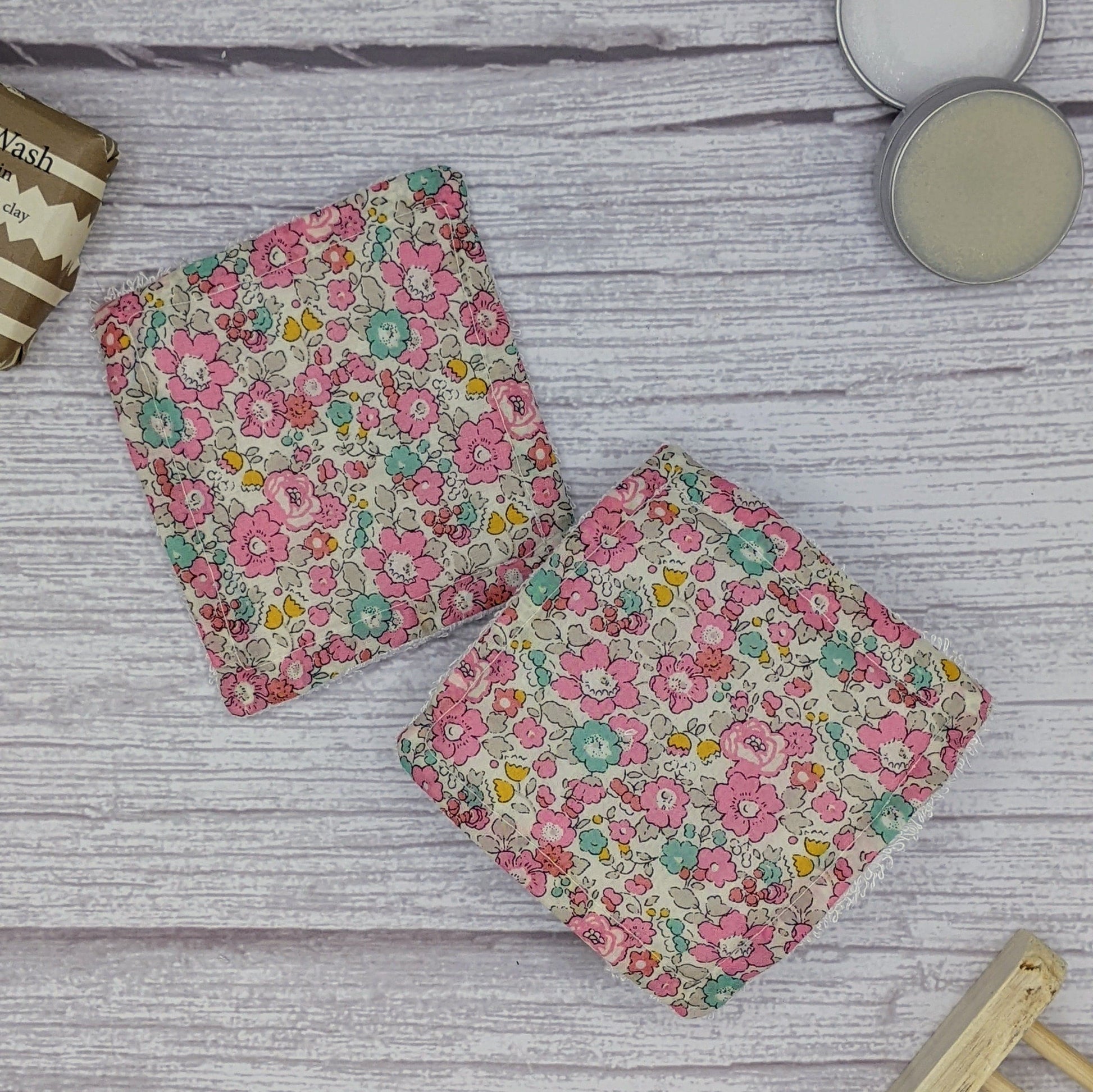 Luxury Reusable Face Pads with Liberty Fabric & Organic Bamboo - 2 Pack - www.thecotswoldecocompany.co.uk