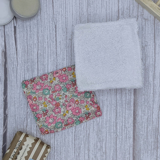 Luxury Reusable Face Pads with Liberty Fabric & Organic Bamboo - 2 Pack - www.thecotswoldecocompany.co.uk