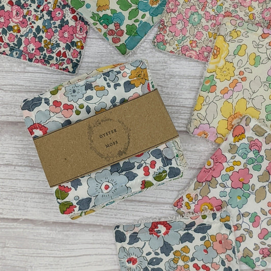 Luxury Reusable Face Pads with Liberty Fabric & Organic Bamboo - 6 Pack - www.thecotswoldecocompany.co.uk