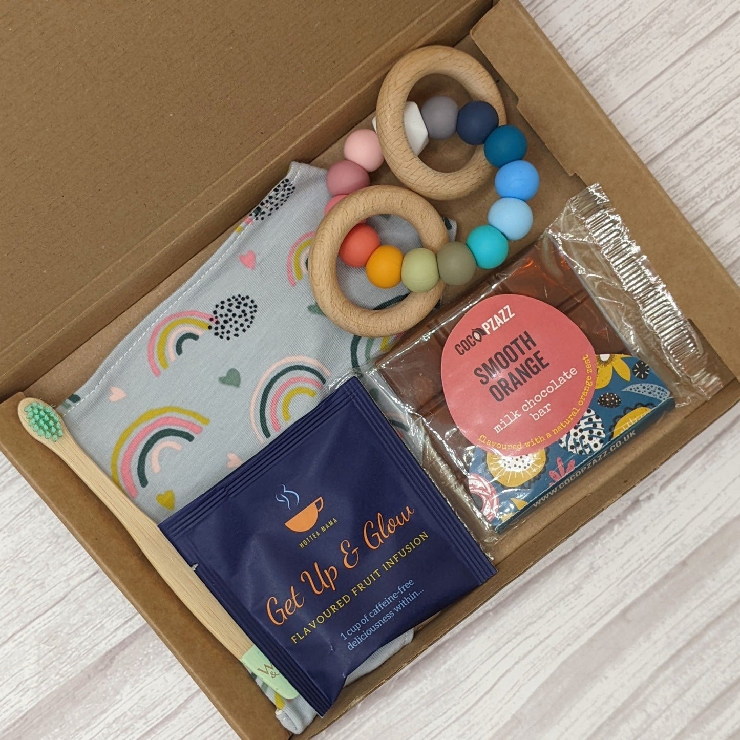 Silicone Rattle Teething Letterbox Gift Set