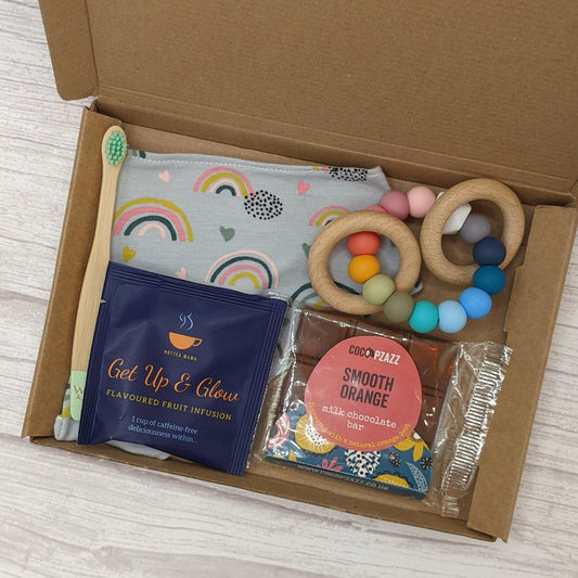 Silicone Rattle Teething Letterbox Gift Set