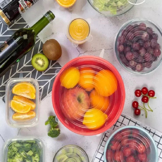 Reusable Silicone Stretch Lids - Pack of 6 - www.thecotswoldecocompany.co.uk