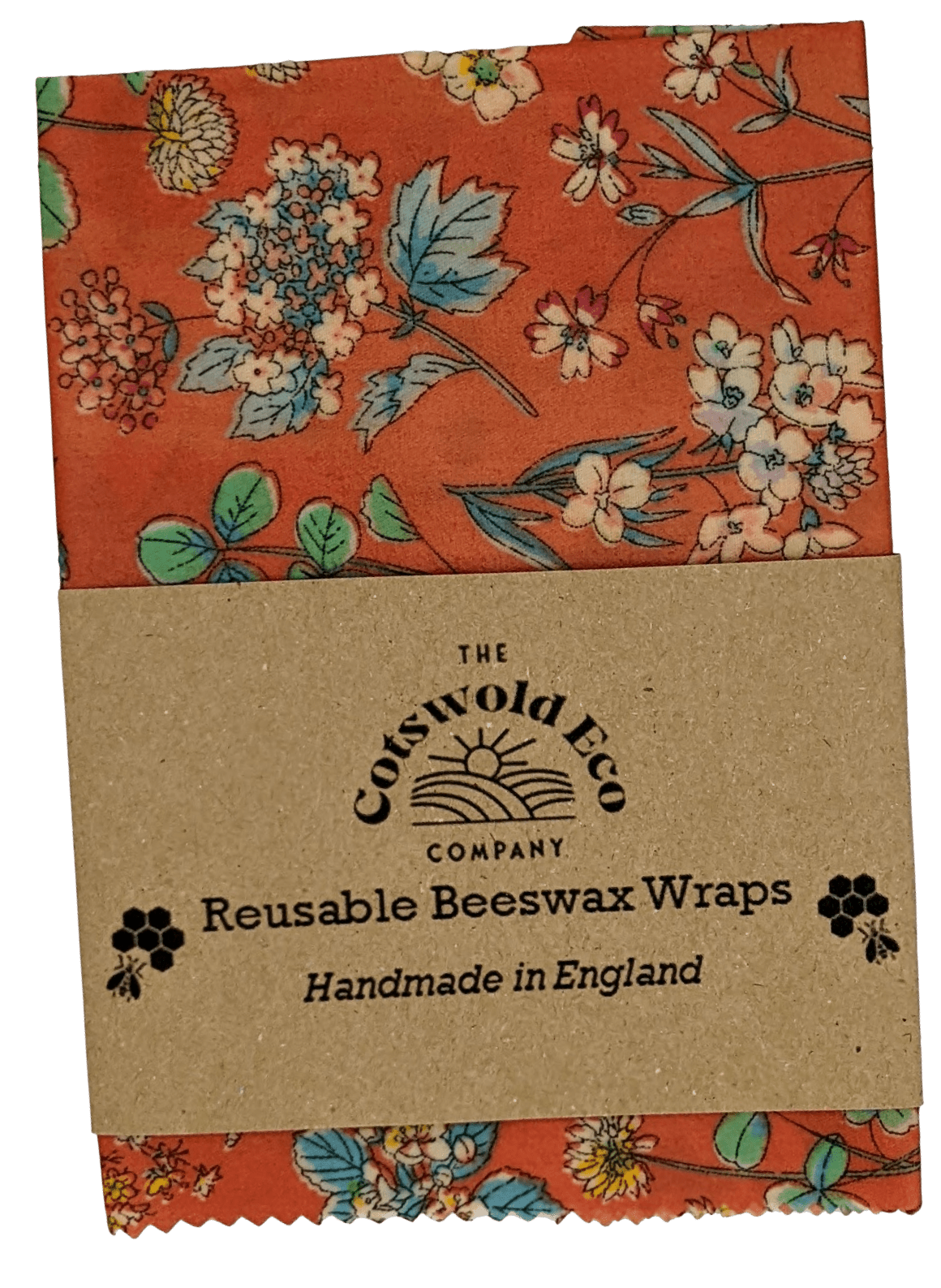 The Cotswold Eco Company Handmade Beeswax Wrap - Red Floral