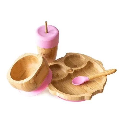 Bamboo & Silicone Weaning Gift Set - Owl - www.thecotswoldecocompany.co.uk