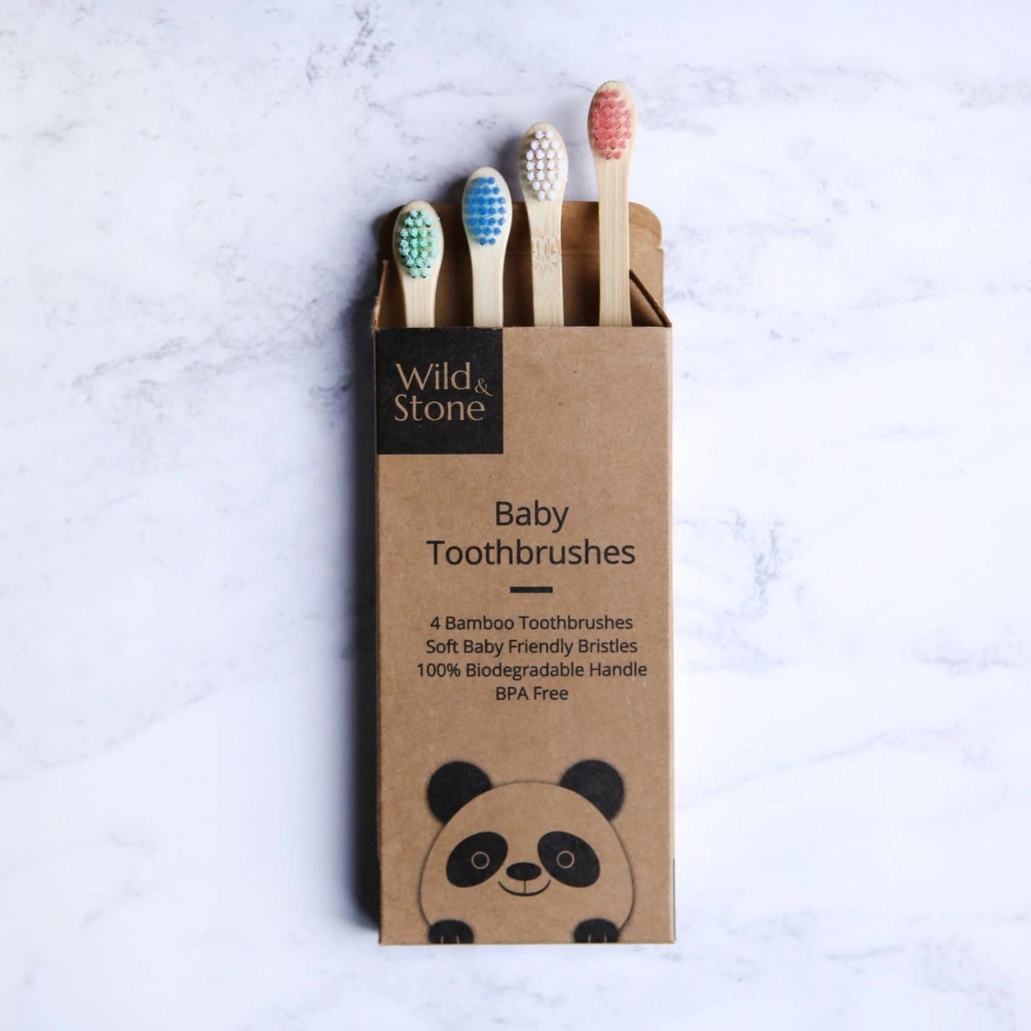 Baby Bamboo Toothbrush - 4 Pack - Extra Soft Bristles - www.thecotswoldecocompany.co.uk