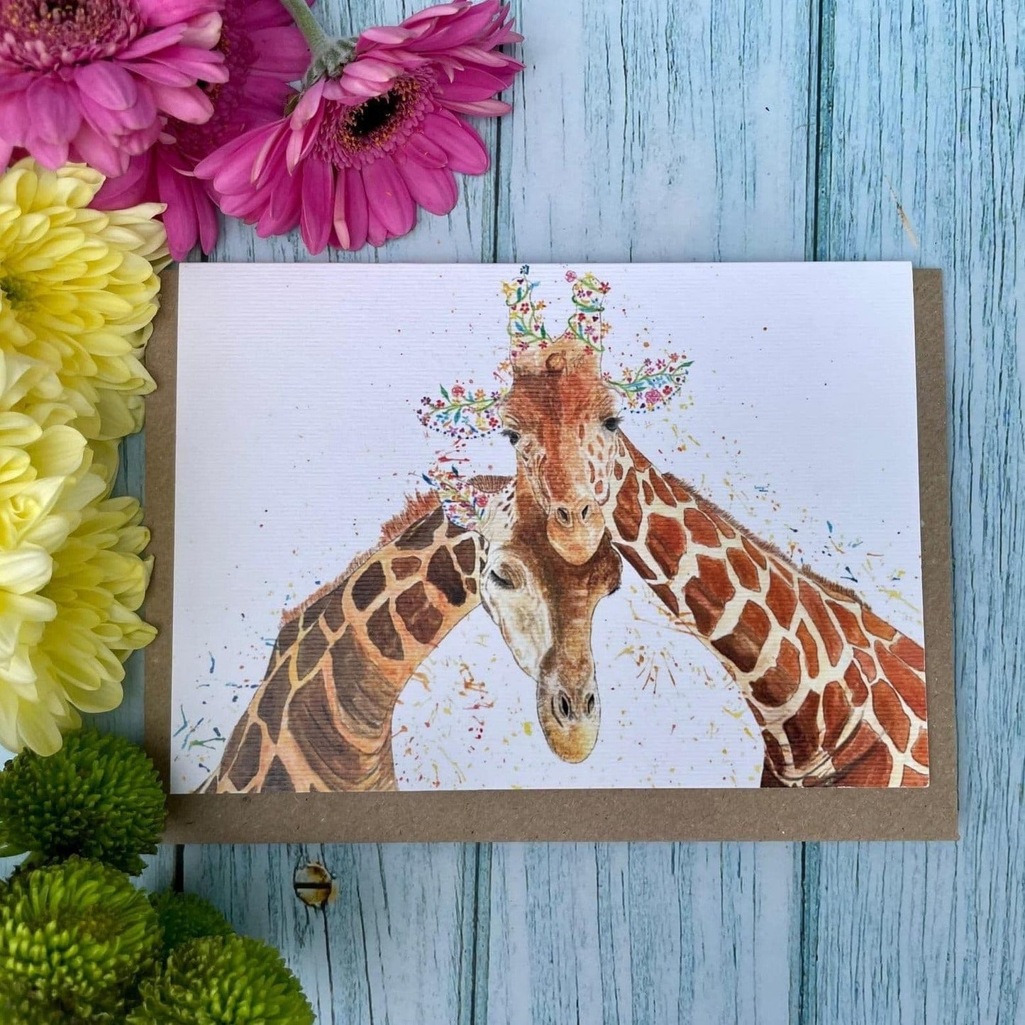 Eco-Friendly Valentines Card - Giraffes