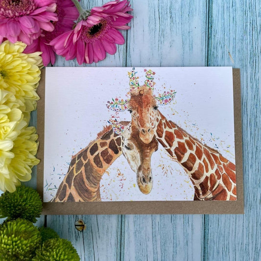 Eco-Friendly Valentines Card - Giraffes