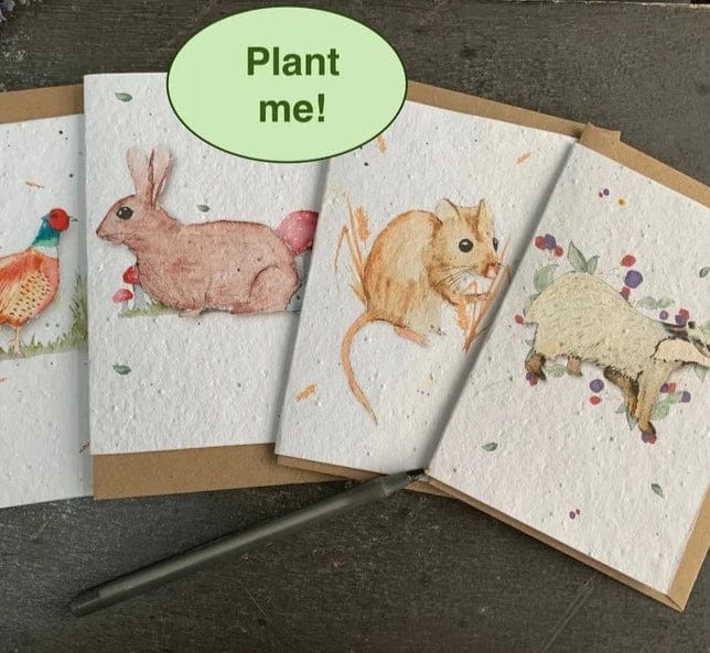 Plantable Seeded Eco-Friendly Card - Pack of Four - British Wildlife