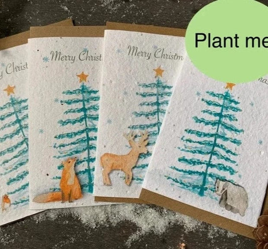 Plantable Seed Eco-Friendly Christmas Cards Pack of Four