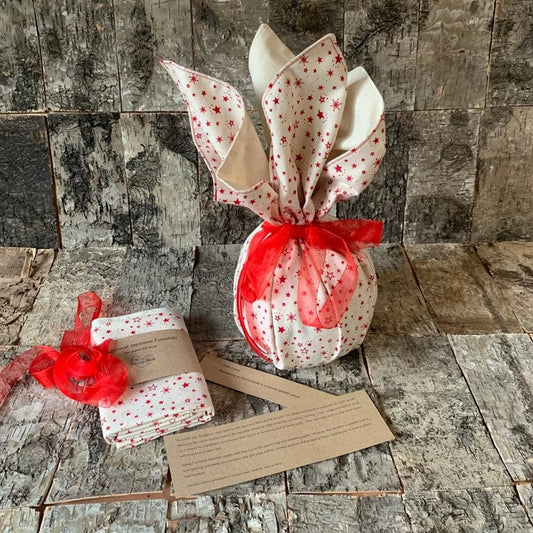 Eco-Friendly Re-Usable Gift Wrap - Japanese Furoshiki - Red Star