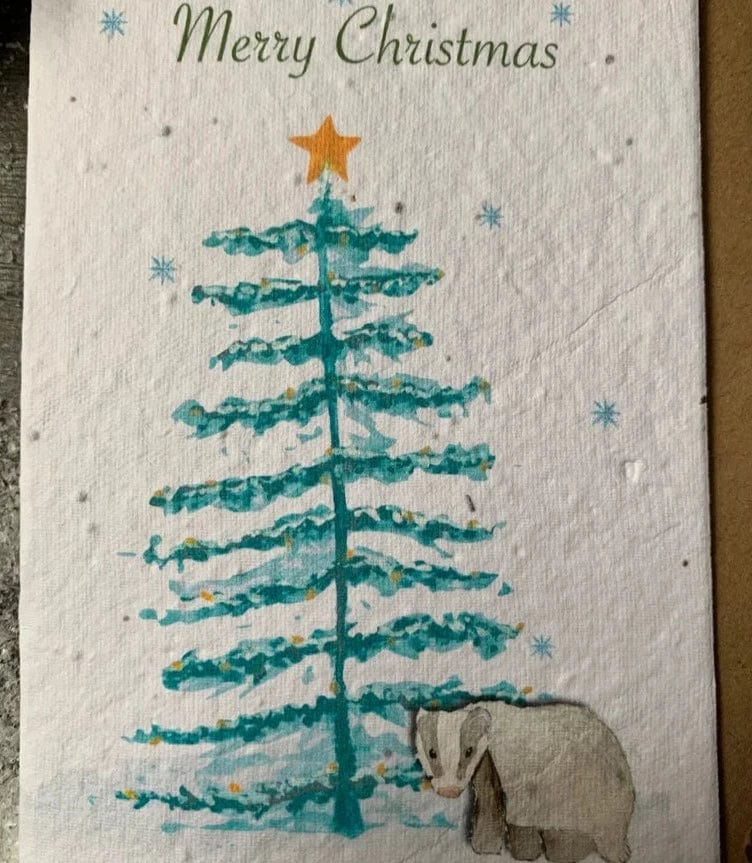 Plantable Seed Eco-Friendly Christmas Cards - Badger