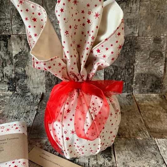 Eco-Friendly Re-Usable Gift Wrap - Japanese Furoshiki - Red Star